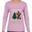 Squatching Through The Snow Bigfoot, Ugly Christmas Sweater Womens Graphic Long Sleeve T-Shirt