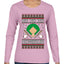 Ho Ho Ho Homerun, Baseball Fan Christmas Design, Ugly Christmas Sweater Womens Graphic Long Sleeve T-Shirt