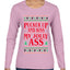 Pucker Up And Kiss My Jolly Ass, Ugly Christmas Sweater Womens Graphic Long Sleeve T-Shirt