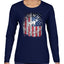 US Flag Ford Bronco Cars and Trucks Womens Graphic Long Sleeve T-Shirt