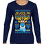 Jewdolph, Jewish Reindeer, Ugly Christmas Sweater Womens Graphic Long Sleeve T-Shirt