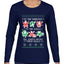 To The Windows To The Walls Till Santa Decks These Halls, Ugly Christmas Sweater Womens Graphic Long Sleeve T-Shirt