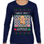 Not My Gumdrop Buttons Funny Classic Movie Quote Ugly Christmas Sweater Womens Graphic Long Sleeve T-Shirt