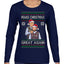 Make Christmas Great Again Trump Vance 2024 Movie Parody Ugly Christmas Sweater Womens Graphic Long Sleeve T-Shirt