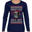 Snow's Out Hos Out | Funny Santa Claus Ugly Christmas Sweater Womens Graphic Long Sleeve T-Shirt