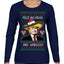 Feliz Navidad Mi Amigos Funny President Ugly Christmas Sweater Womens Graphic Long Sleeve T-Shirt