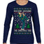 Rockin Around the Christmas Tree Raygun Viral Breakdancer Ugly Christmas Sweater Womens Graphic Long Sleeve T-Shirt