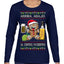 Arriba Abajo Al Centro Pa'Dentro Cheers to Health Salud Ugly Christmas Sweater Womens Graphic Long Sleeve T-Shirt