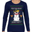 Feliz Navidad Juana Party Funny Spanish Drinking Cerveza Ugly Christmas Sweater Womens Graphic Long Sleeve T-Shirt