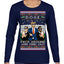 Doge F Around and Find Out Donald Trump Elon Vivek MAGA Ugly Christmas Sweater Womens Graphic Long Sleeve T-Shirt