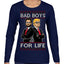 Bad Boys for Life Donald Trump JD Vance Funny 90s Movie Ugly Christmas Sweater Womens Graphic Long Sleeve T-Shirt