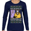 Holiday Armadillo Part Jewish TV Show Ugly Christmas Sweater Womens Graphic Long Sleeve T-Shirt
