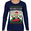 Make America Lit Again Funny Trump 2024 White House MAGA Ugly Christmas Sweater Womens Graphic Long Sleeve T-Shirt