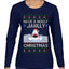 Have a Holly Jawlly Christmas, Cute Shark, Ugly Christmas Sweater Womens Graphic Long Sleeve T-Shirt
