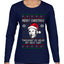 Thought I'd Wear My Best Suit Ed Gein, Ugly Christmas Sweater Womens Graphic Long Sleeve T-Shirt