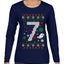 Christmas 7 Meme, Ugly Christmas Sweater Womens Graphic Long Sleeve T-Shirt