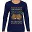 He Loves my Chestnuts, Ugly Christmas Sweater Womens Graphic Long Sleeve T-Shirt