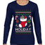 Holiday, Ugly Christmas Sweater Womens Graphic Long Sleeve T-Shirt