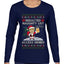 Redacted Naughty List Access Denied, Ugly Christmas Sweater Womens Graphic Long Sleeve T-Shirt