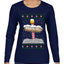 North Pole, Ugly Christmas Sweater Womens Graphic Long Sleeve T-Shirt