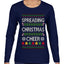 Spreading Christmas Cheer, Ugly Christmas Sweater Womens Graphic Long Sleeve T-Shirt
