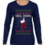Well Hung, Ugly Christmas Sweater Womens Graphic Long Sleeve T-Shirt