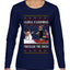 Aura Farming Through The Snow Meme, Ugly Christmas Sweater Womens Graphic Long Sleeve T-Shirt