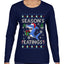 Season's Eatings Shark, Ugly Christmas Sweater Womens Graphic Long Sleeve T-Shirt