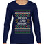 Merry And Bright, Ugly Christmas Sweater Womens Graphic Long Sleeve T-Shirt