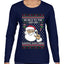 Be Nice To The Server Santa's Watching, Ugly Christmas Sweater Womens Graphic Long Sleeve T-Shirt