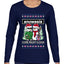 Snowasis English Rock Band Parody, Ugly Christmas Sweater Womens Graphic Long Sleeve T-Shirt