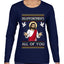 Disappointments All Of You Jesus, Ugly Christmas Sweater Womens Graphic Long Sleeve T-Shirt