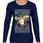Litters Full Cat, Ugly Christmas Sweater Womens Graphic Long Sleeve T-Shirt
