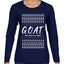 G.O.A.T. God Over All Things, Ugly Christmas Sweater Womens Graphic Long Sleeve T-Shirt