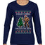 Squatching Through The Snow Bigfoot, Ugly Christmas Sweater Womens Graphic Long Sleeve T-Shirt