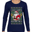 I Saw Santa Splitting The G, Ugly Christmas Sweater Womens Graphic Long Sleeve T-Shirt
