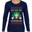 Ho Ho Ho Homerun, Baseball Fan Christmas Design, Ugly Christmas Sweater Womens Graphic Long Sleeve T-Shirt