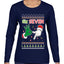 6 7 Christmas Hands, Ugly Christmas Sweater Womens Graphic Long Sleeve T-Shirt