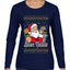 Buon Natale, Italian Santa Claus, Funny, Italian American Humor, Ugly Christmas Sweater Womens Graphic Long Sleeve T-Shirt