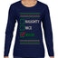 Naughty Nice, Irish, Irish Christmas, Ugly Christmas Sweater Womens Graphic Long Sleeve T-Shirt