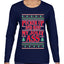 Pucker Up And Kiss My Jolly Ass, Ugly Christmas Sweater Womens Graphic Long Sleeve T-Shirt