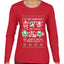 To The Windows To The Walls Till Santa Decks These Halls, Ugly Christmas Sweater Womens Graphic Long Sleeve T-Shirt