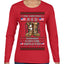 This Christmas RED Remember Everyone Deployed Veteran Ugly Christmas Sweater Womens Graphic Long Sleeve T-Shirt