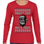 Snow's Out Hos Out | Funny Santa Claus Ugly Christmas Sweater Womens Graphic Long Sleeve T-Shirt
