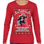 Not Christmas Until Hans Gruber Falls From Nakatomi Ugly Christmas Sweater Womens Graphic Long Sleeve T-Shirt