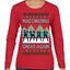 Make Christmas Great Again Shimmy Dance USA President Ugly Christmas Sweater Womens Graphic Long Sleeve T-Shirt