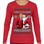 Santa's Favorite President Red Suit Trump Ugly Christmas Sweater Womens Graphic Long Sleeve T-Shirt