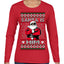 Santa Is Him Funny Gen Z Viral Meme Shades Slang Ugly Christmas Sweater Womens Graphic Long Sleeve T-Shirt