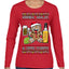 Arriba Abajo Al Centro Pa'Dentro Cheers to Health Salud Ugly Christmas Sweater Womens Graphic Long Sleeve T-Shirt