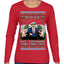 Doge Elf Around and Find Out Trump Elon Vivek MAGA Ugly Christmas Sweater Womens Graphic Long Sleeve T-Shirt